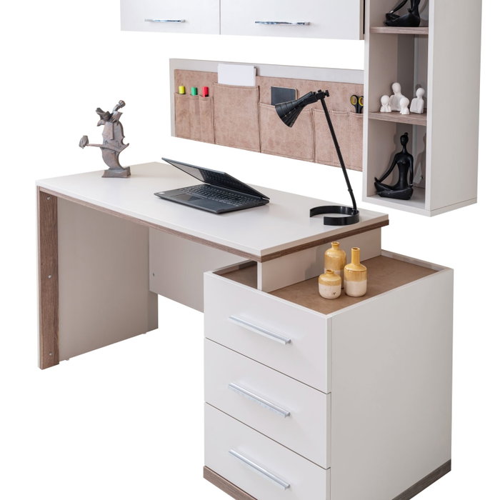 Hanah Home Milano Escritorio de Estudio Crema y Marrón